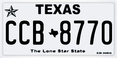 TX license plate CCB8770