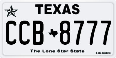 TX license plate CCB8777