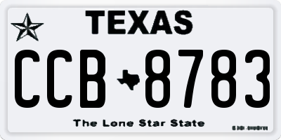TX license plate CCB8783