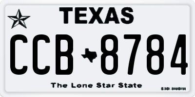 TX license plate CCB8784