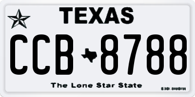 TX license plate CCB8788