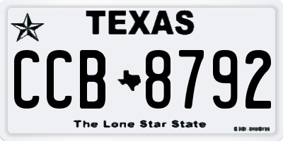 TX license plate CCB8792