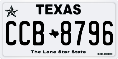 TX license plate CCB8796