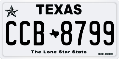 TX license plate CCB8799