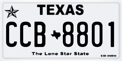TX license plate CCB8801