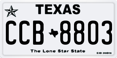 TX license plate CCB8803