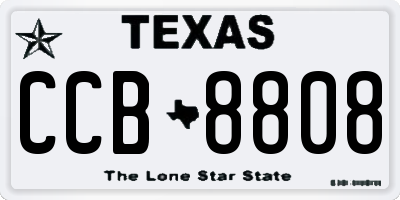 TX license plate CCB8808