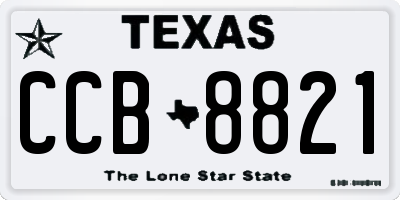 TX license plate CCB8821