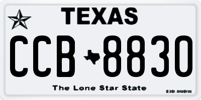 TX license plate CCB8830