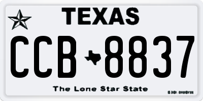 TX license plate CCB8837
