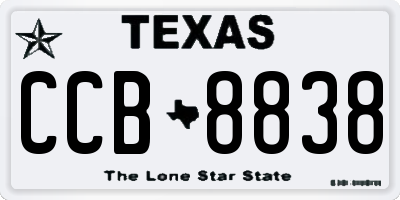 TX license plate CCB8838