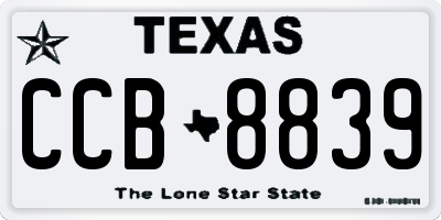 TX license plate CCB8839