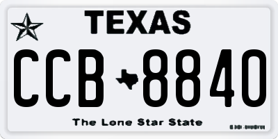 TX license plate CCB8840