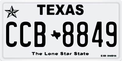 TX license plate CCB8849