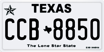 TX license plate CCB8850