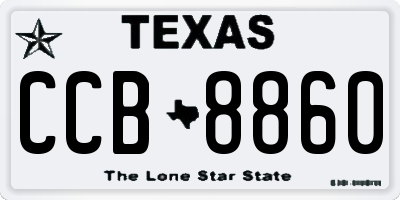 TX license plate CCB8860