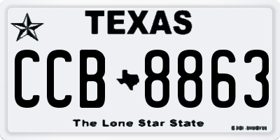 TX license plate CCB8863
