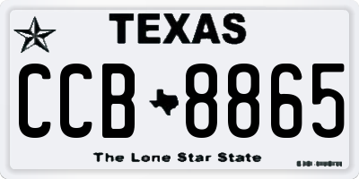 TX license plate CCB8865