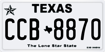 TX license plate CCB8870