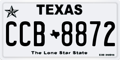 TX license plate CCB8872