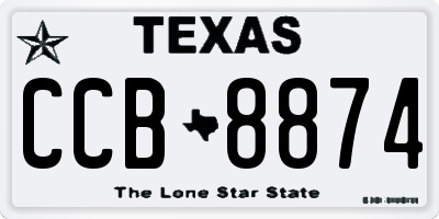 TX license plate CCB8874