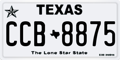 TX license plate CCB8875