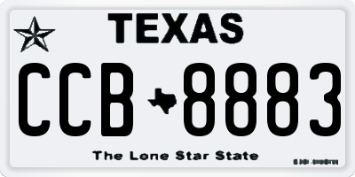 TX license plate CCB8883