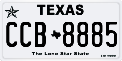 TX license plate CCB8885