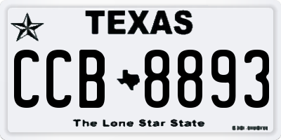 TX license plate CCB8893