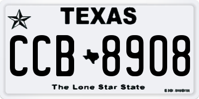 TX license plate CCB8908