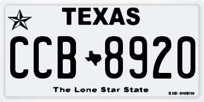 TX license plate CCB8920