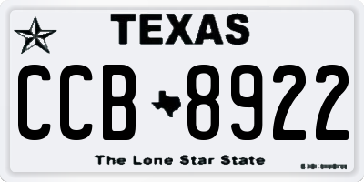 TX license plate CCB8922