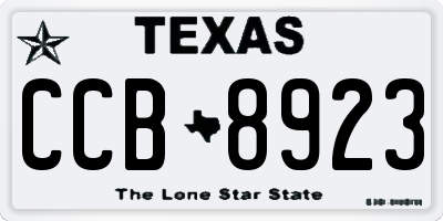 TX license plate CCB8923