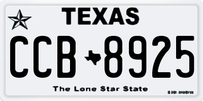 TX license plate CCB8925