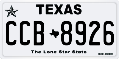 TX license plate CCB8926