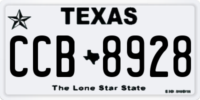 TX license plate CCB8928