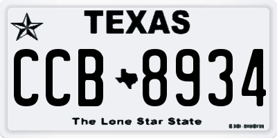 TX license plate CCB8934