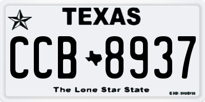 TX license plate CCB8937