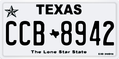 TX license plate CCB8942