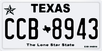 TX license plate CCB8943