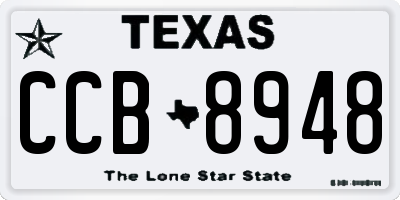 TX license plate CCB8948