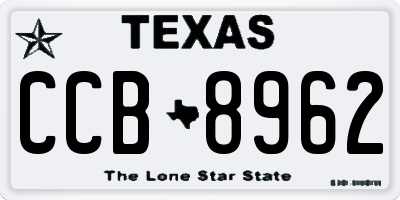 TX license plate CCB8962