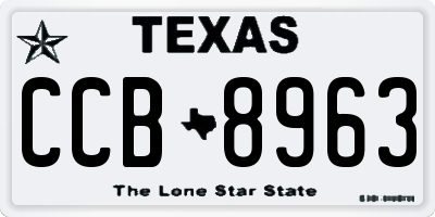 TX license plate CCB8963