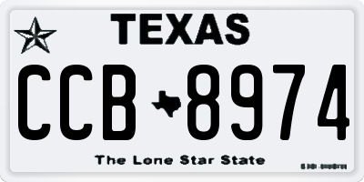 TX license plate CCB8974