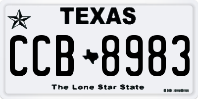 TX license plate CCB8983