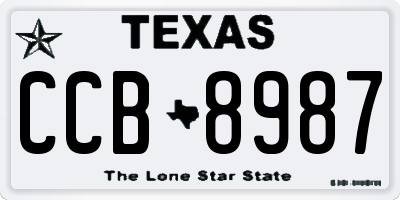 TX license plate CCB8987