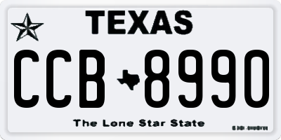 TX license plate CCB8990