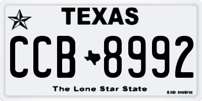 TX license plate CCB8992