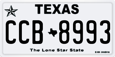 TX license plate CCB8993