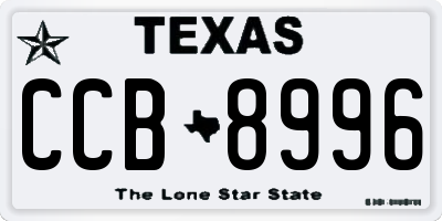 TX license plate CCB8996